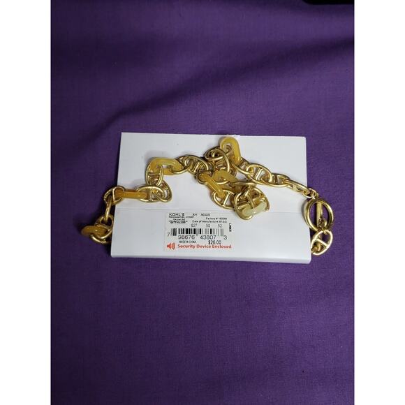 Sonoma Matte Gold Tone And Yellow Resin Chain Link Necklace, 16.5", NWT - Picture 5 of 6